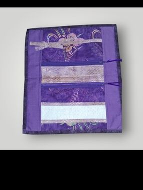 Purple Quilted Travel Wallet Organizer